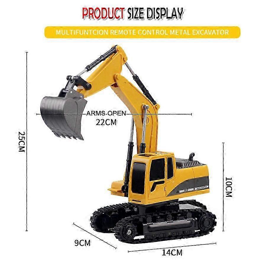 Compact 1:24 Scale Rechargeable Remote Control Excavator Toy for Construction Site Simulation
