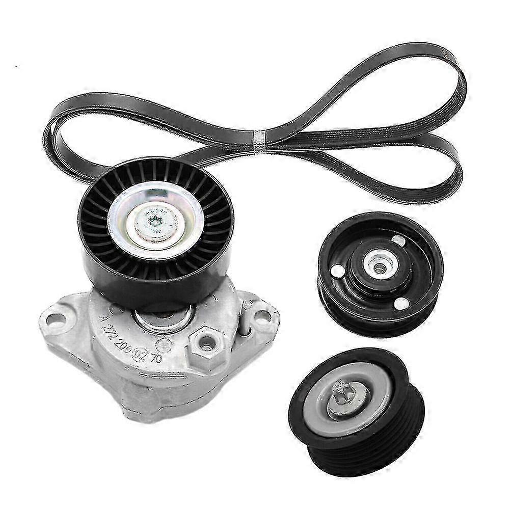 Engine drive belt kit, suitable for multiple vehicle models, made of silver-black metal material