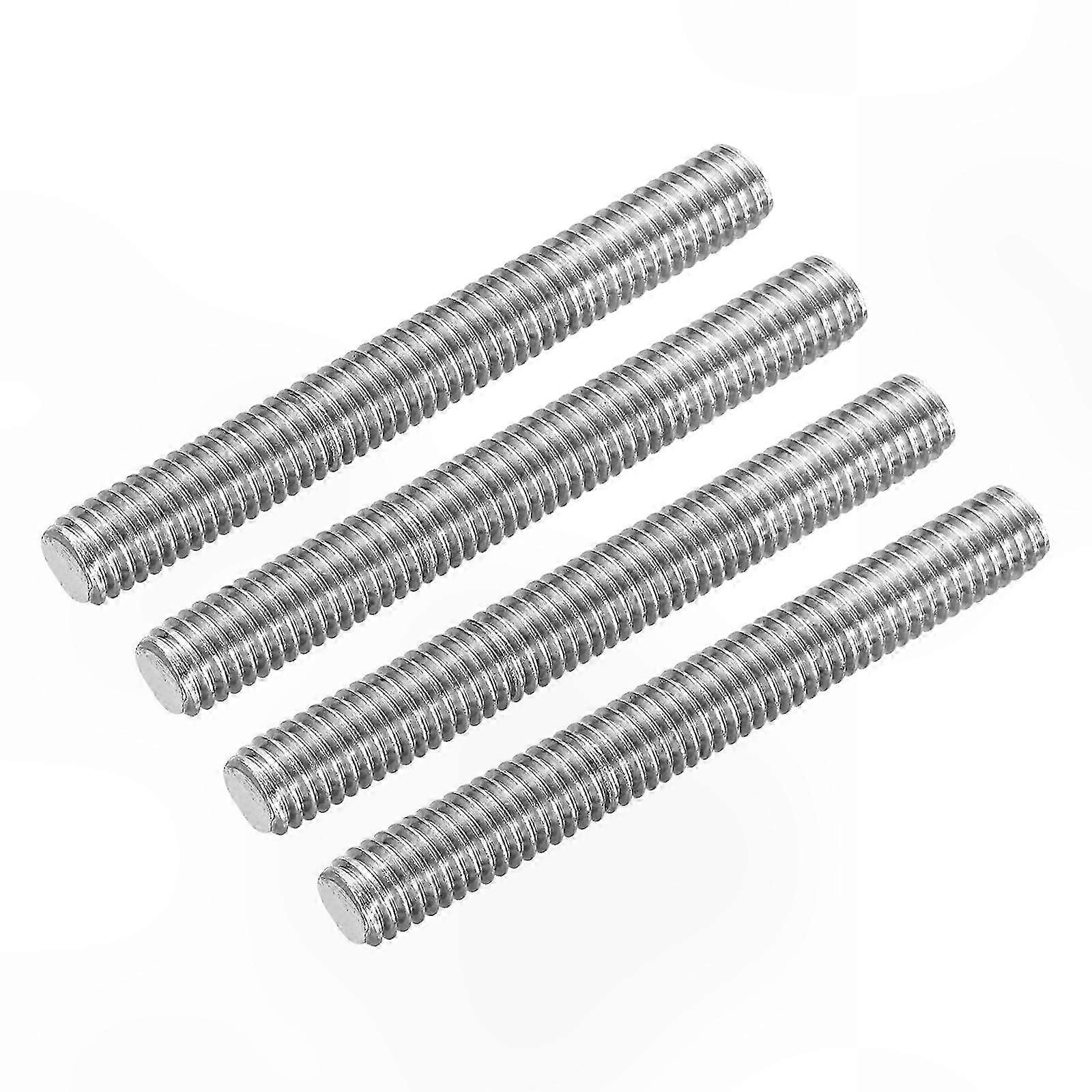 3/8" UNC Threaded Rods, 304 Stainless Steel, Right-Hand Threads, 3.15" Length, 4-Pack