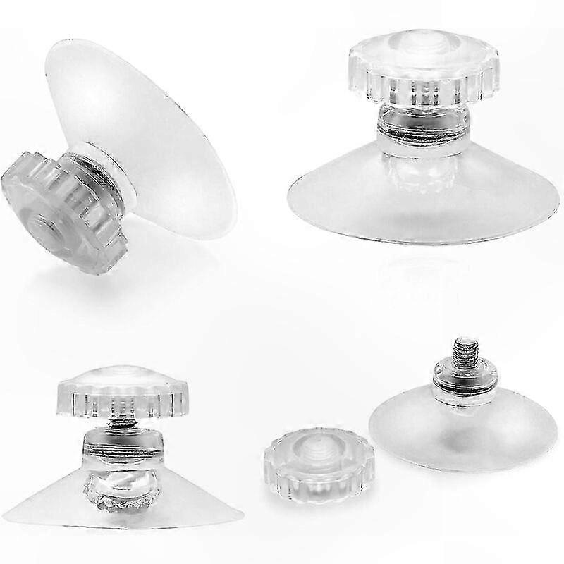 Clear Suction Cups with Threaded Wing Nuts for Car, Camping, Window, Sunshade (45mm, 20 Pack)
