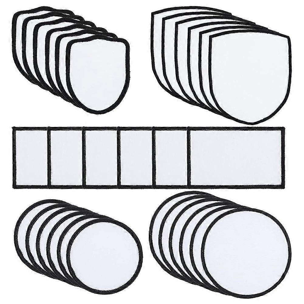 30 Pieces Sublimation Iron-on Patches Fabric, 5 Shapes Sublimation Blanks Patches Repair Patches fo