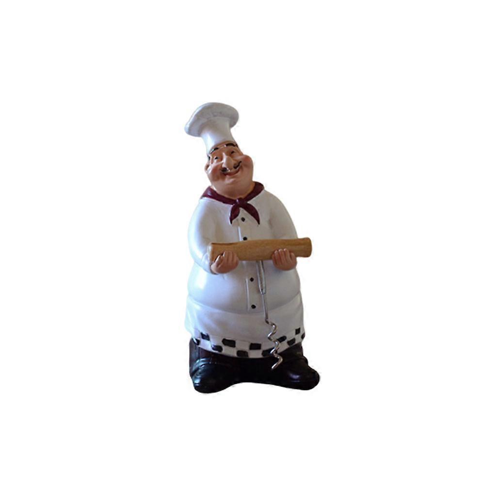 Retro Resin Chef Ornament for Home Kitchen Decor Multi Color Synthetic Resin 6.5 Inches