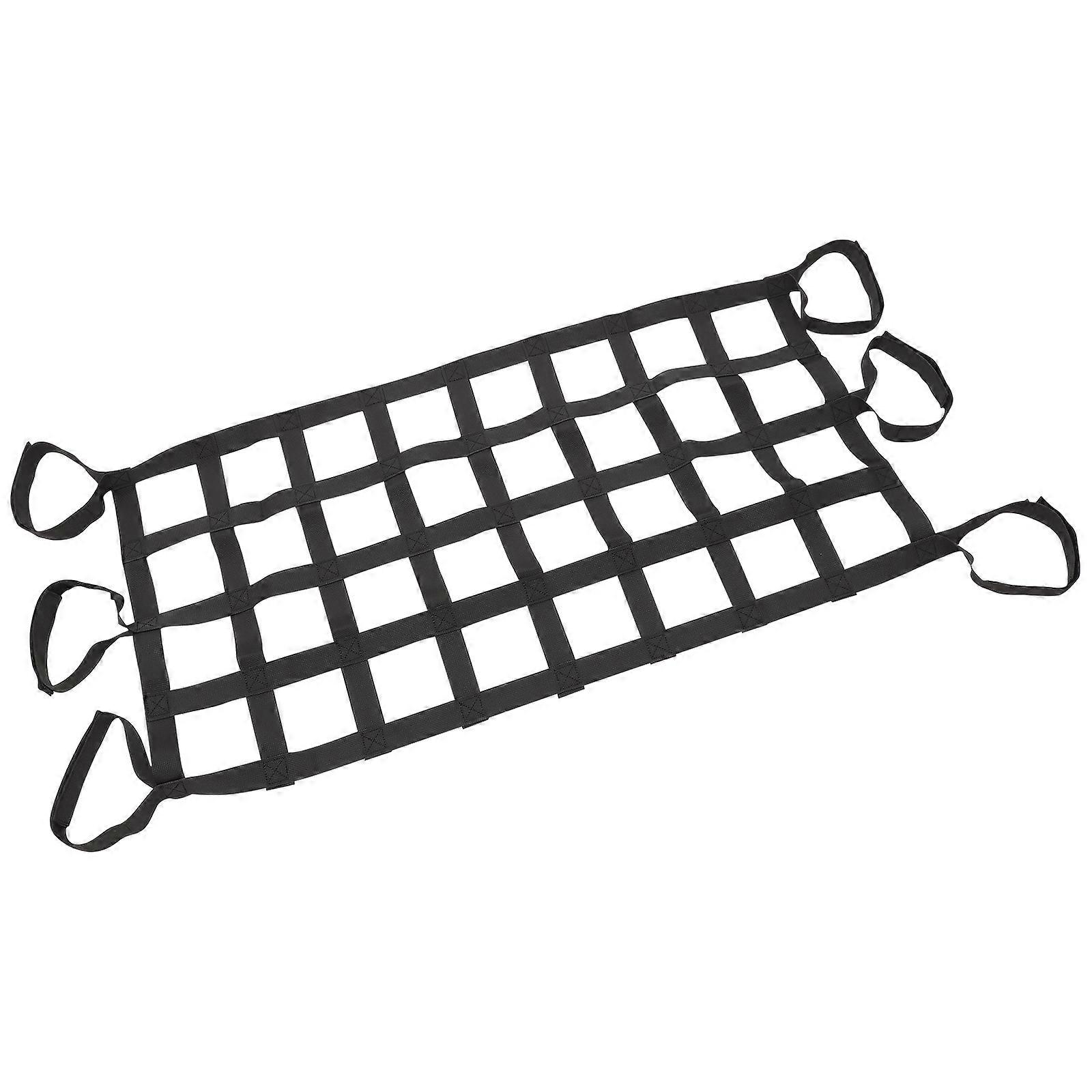 Black Car Storage Net with Elastic String Weaving for Organizing Gear and Suitcases Instant Installation