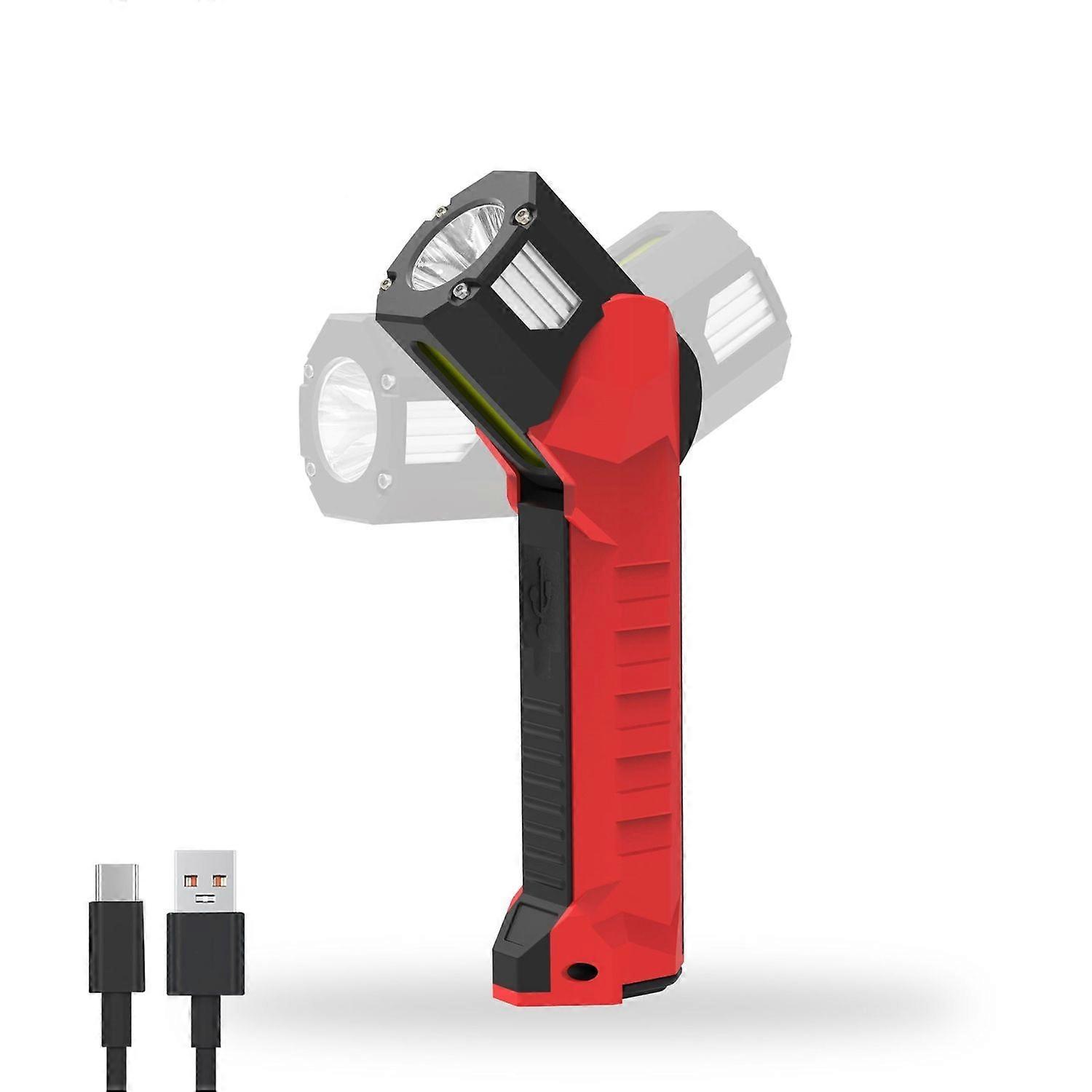 1000 Lumen Rechargeable LED Flashlight,Work Light,180 Degree Rotating Flashlight with Magnetic Base,Waterproof LED Flashlight,6 Modes, Outdoor,Hiking,