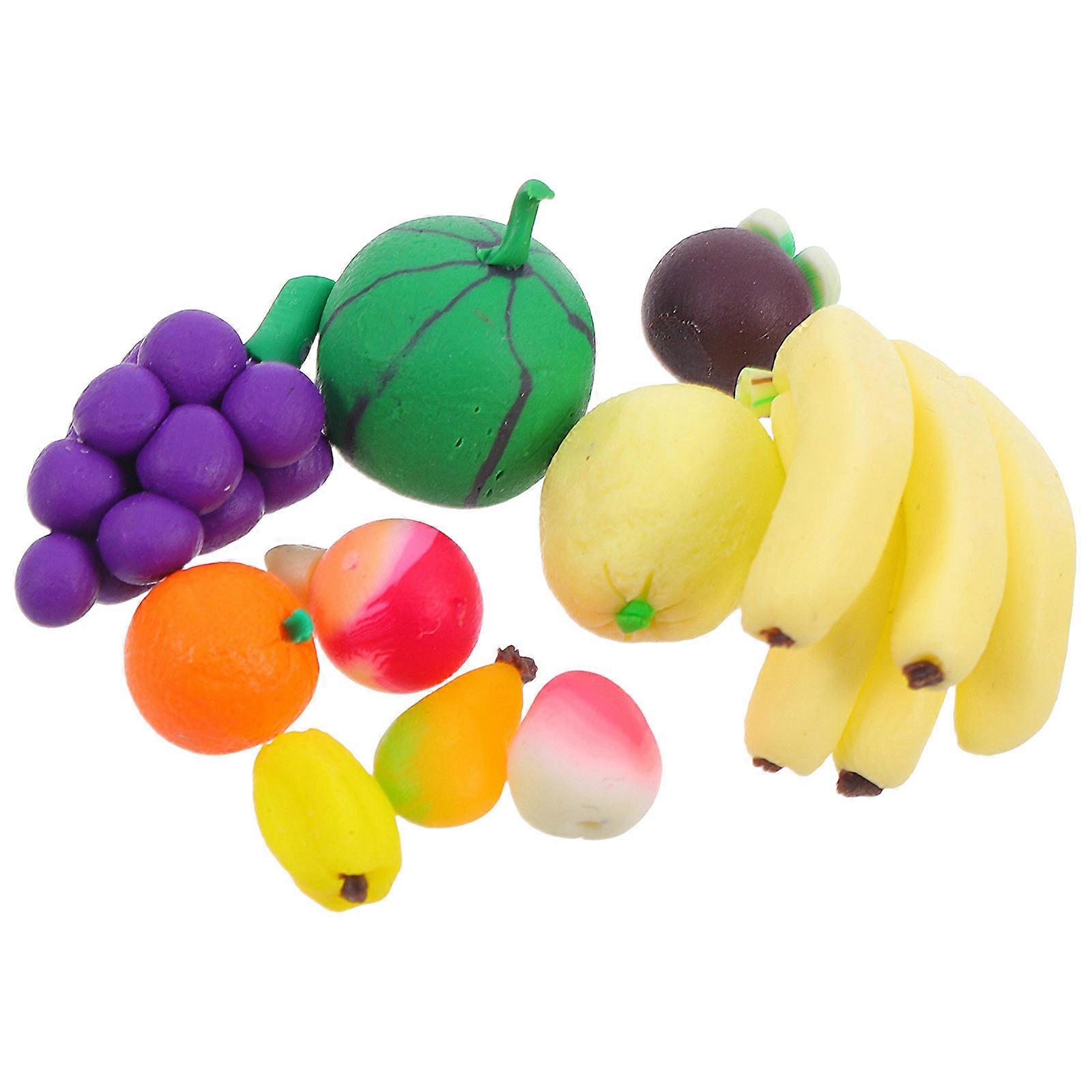 Fruit Miniatures Watermelon Artificial Watermelon Models for Decoration 10Pcs Polymer Clay