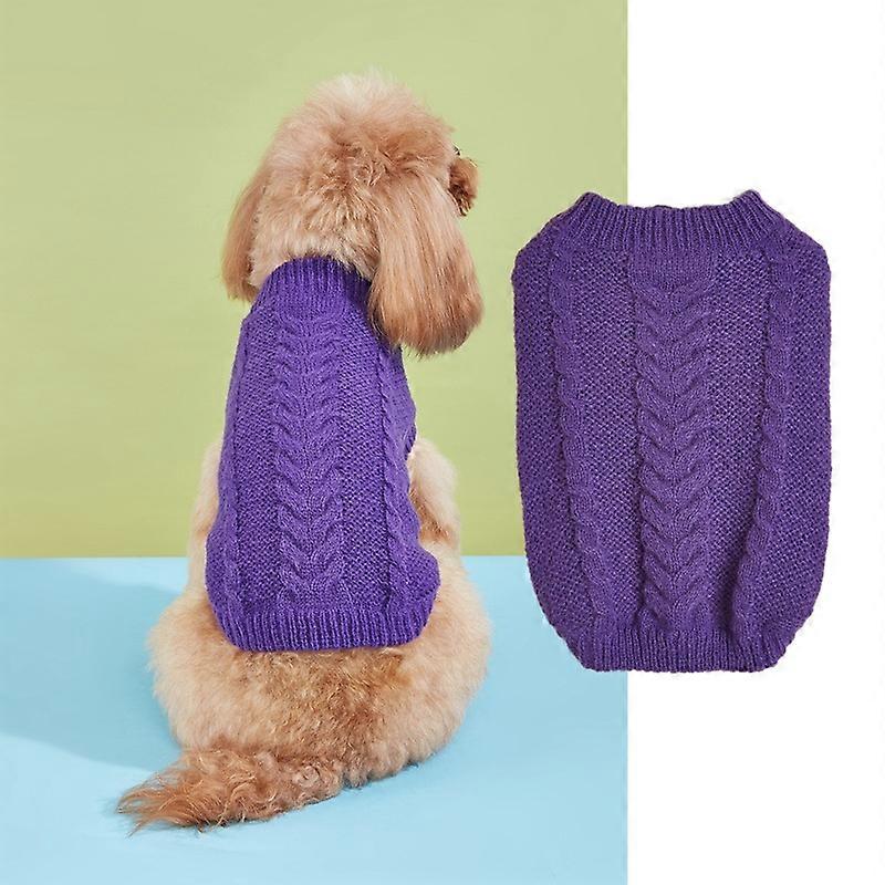 Casual simple solid color small dog knitted two-legged dog twist texture pullover pet sweater