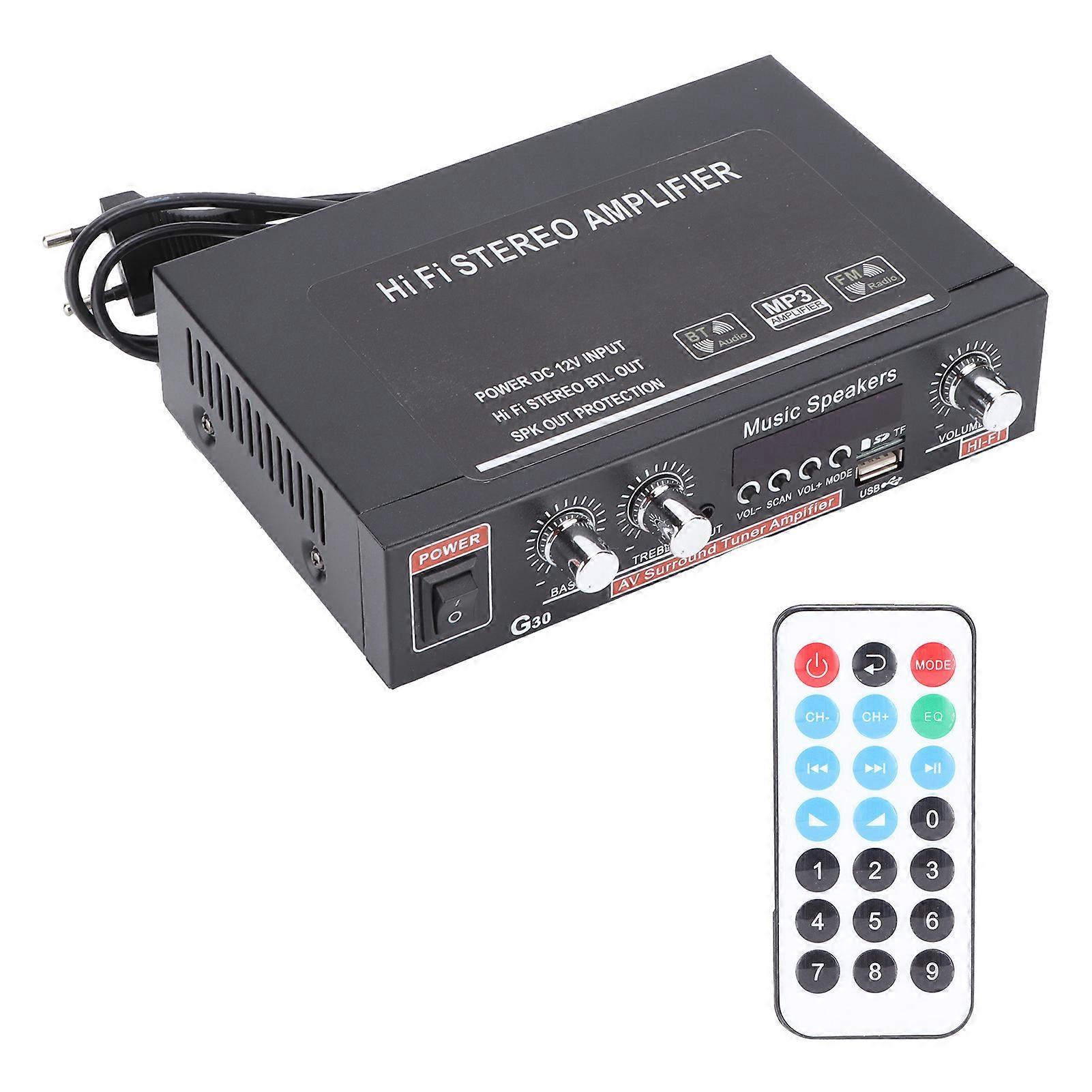 Mini Bluetooth Power Amplifier 15W+15W, 19x15x4.5cm, Iron Case