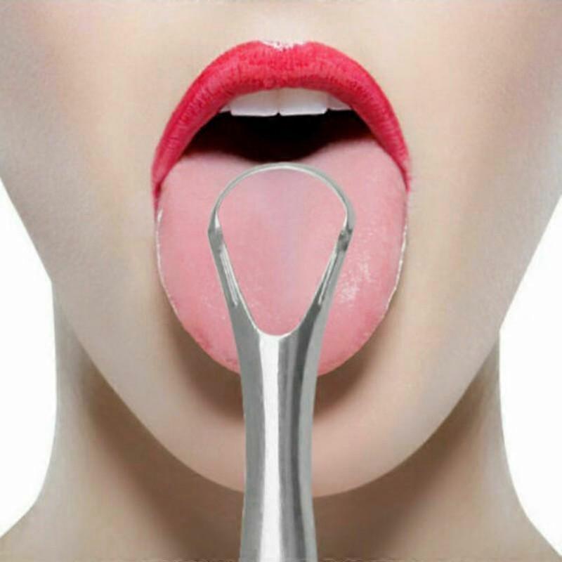 Stainless Steel Tongue Coating Removing Scraper Mouth Cleaner Cleaning Tools