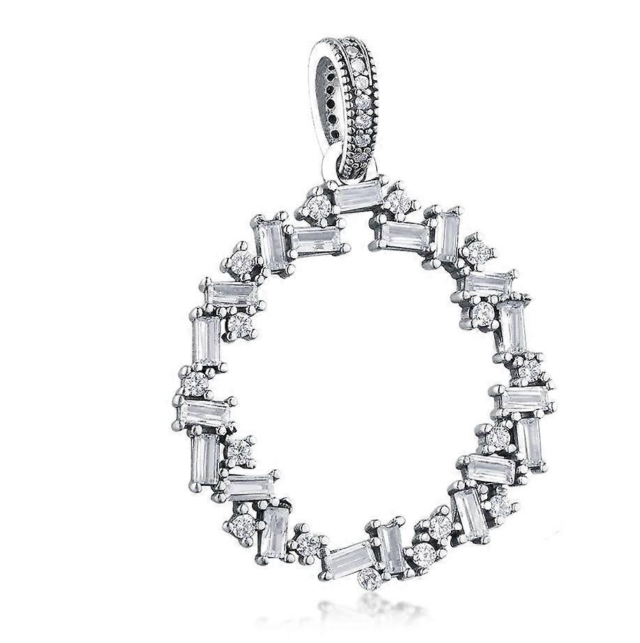Bracelet 925 Silver Square Clear Zirconia Interlinked Dangle Beads For Making |Charms
