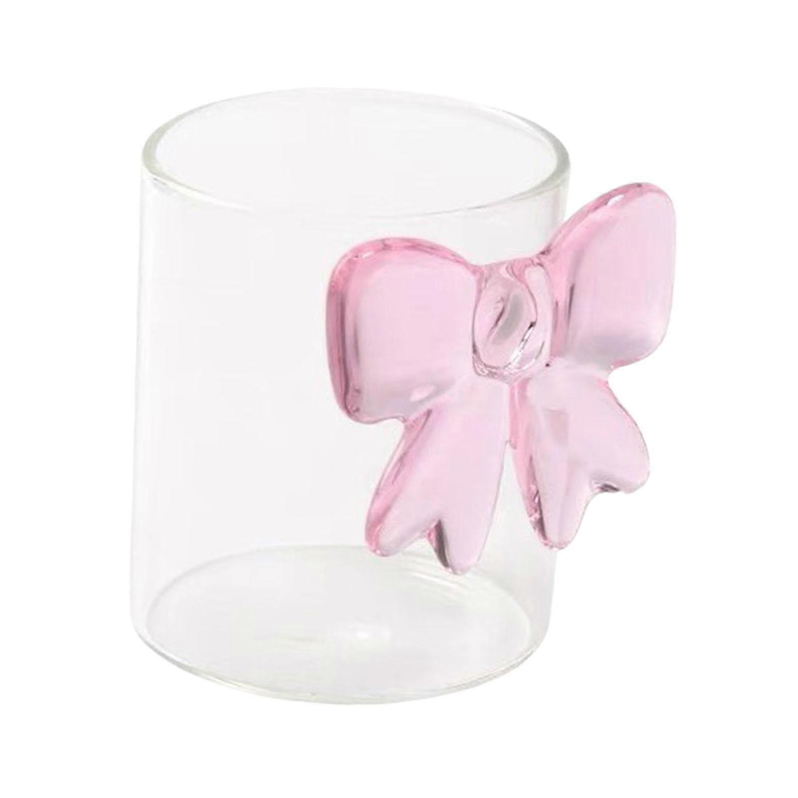 Glas Kopp Elegant Kaffekopp Med Rosett Dekor för Juice Dryck Smoothie