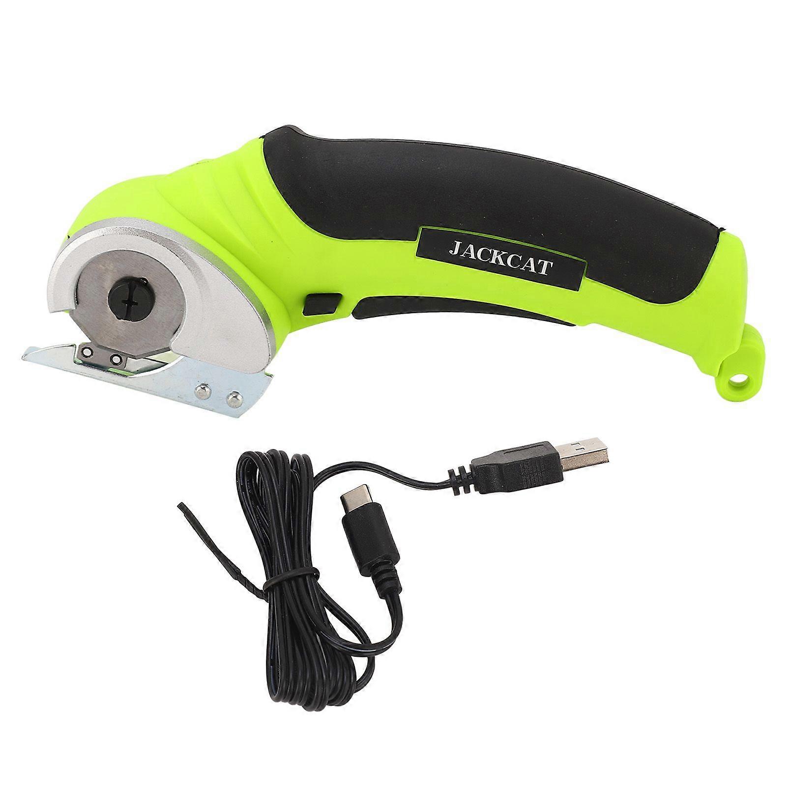 Cordless Electric Scissors Handheld Fabric Cutter 240RPM Rechargeable Tool for Carpet Sponge Light Green