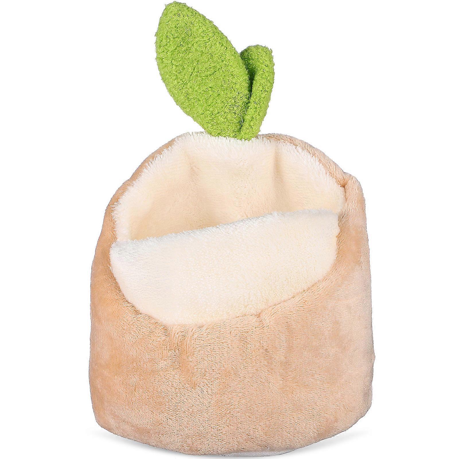 Guinea Pig Hideout Hamster House for Small Pets 2Pcs Khaki Cotton