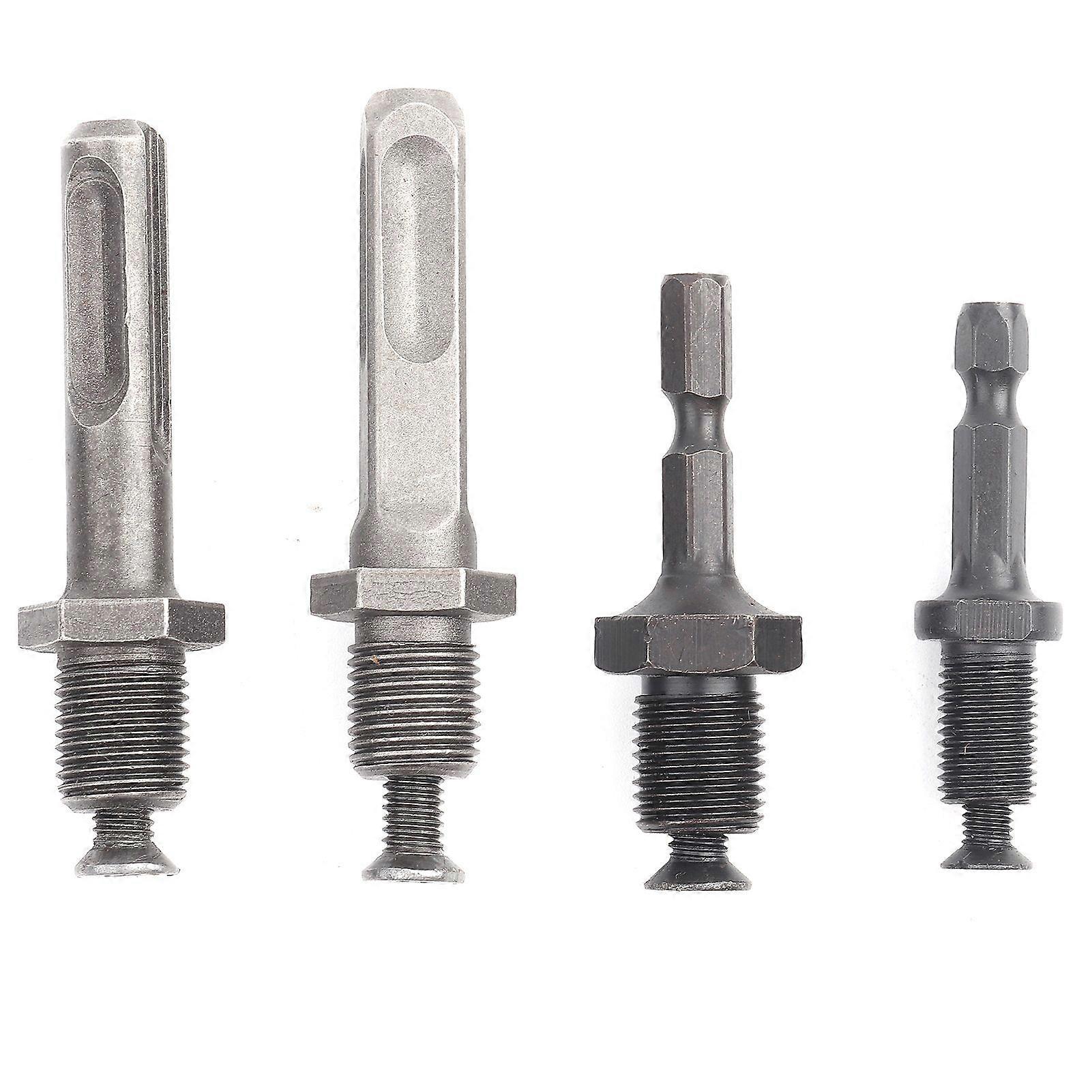 4 Pcs Drill Chuck Connector Square Hex Round Shank Adapter Rod Conversion Adapter