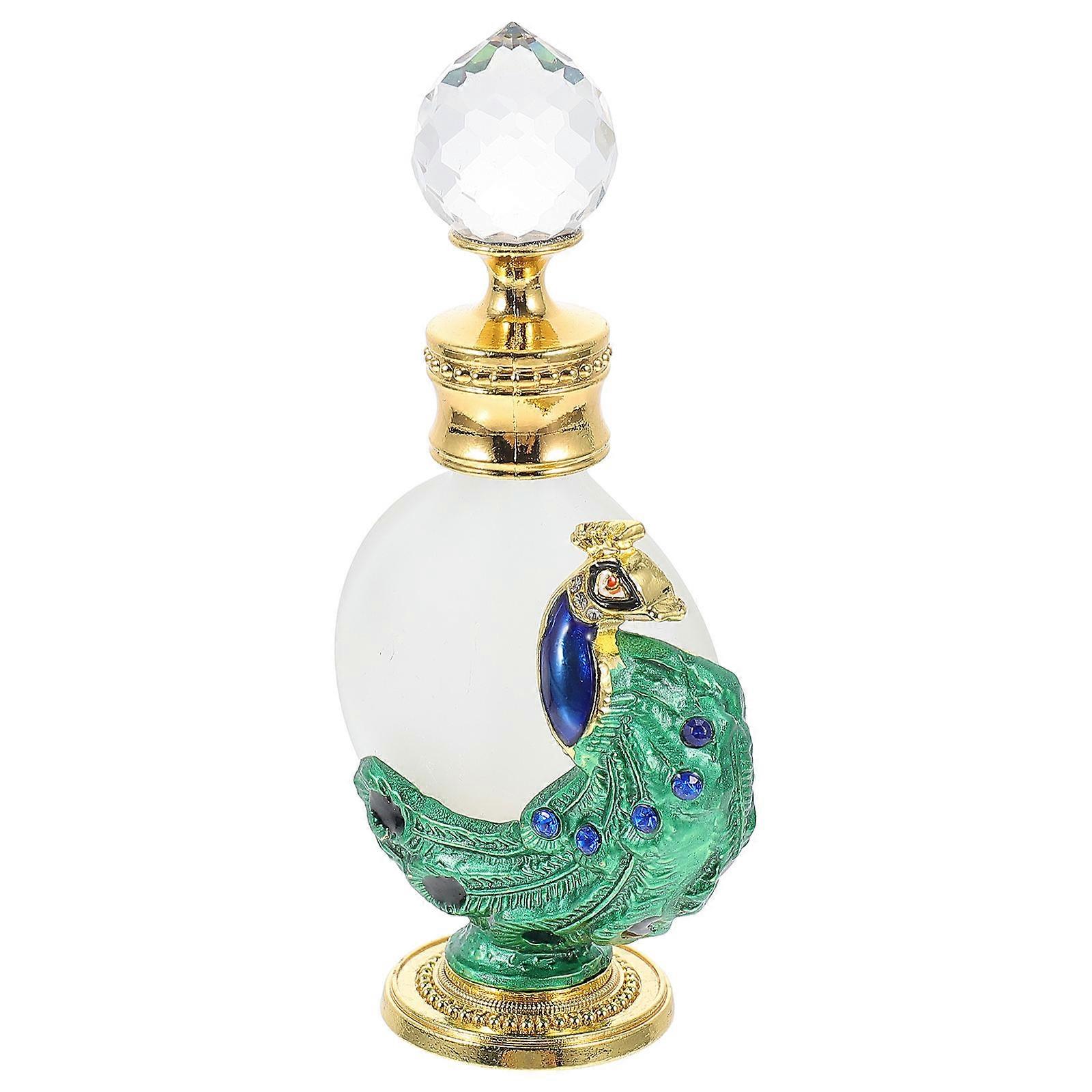 Peacock-Shaped Empty Perfume Container 13X9X4Cm Ideal For Home Decoration And Aluminum Glass 1Pack