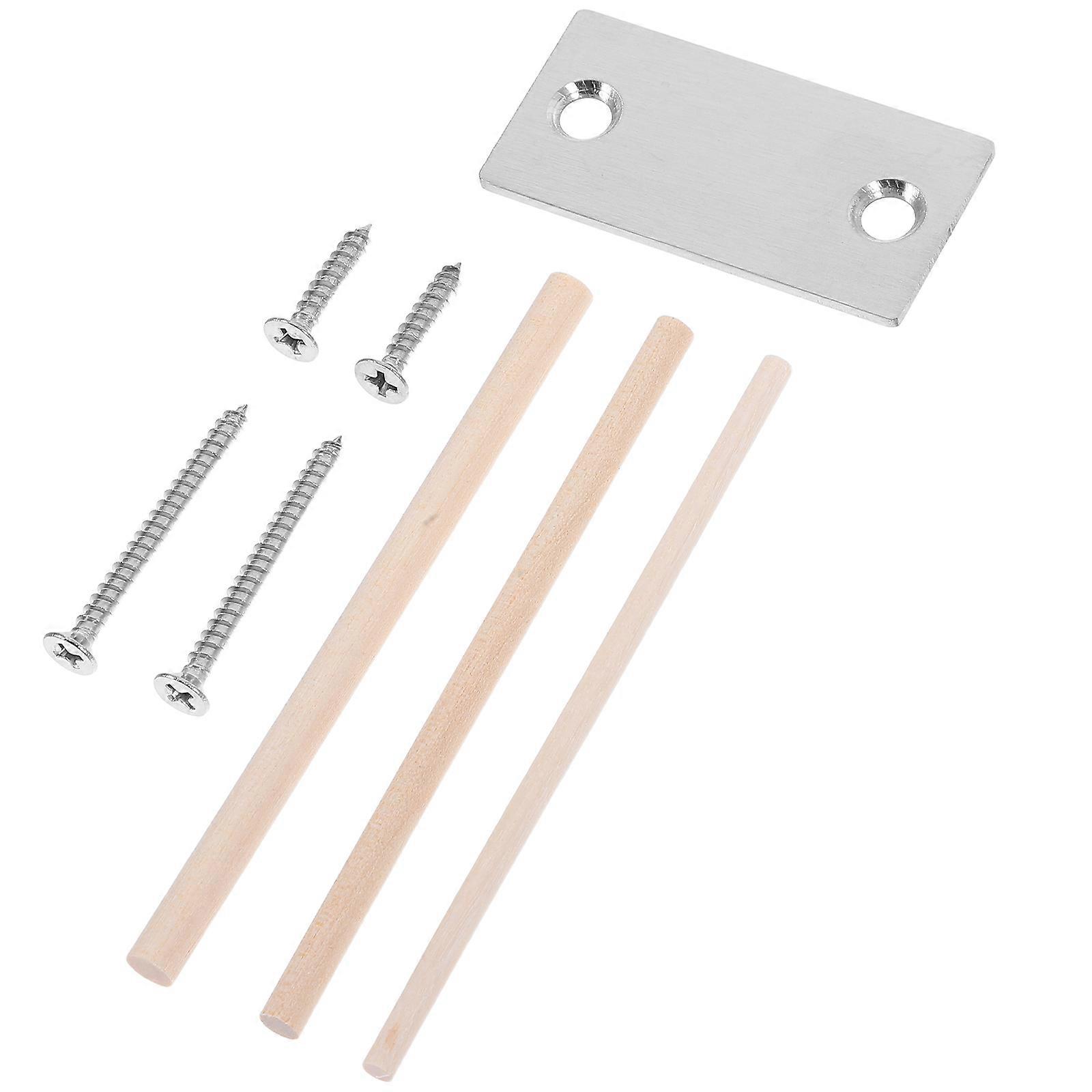 3Sets Door Edge Hole Filler Plate Steel for Door Hole Repair Silver Stainless