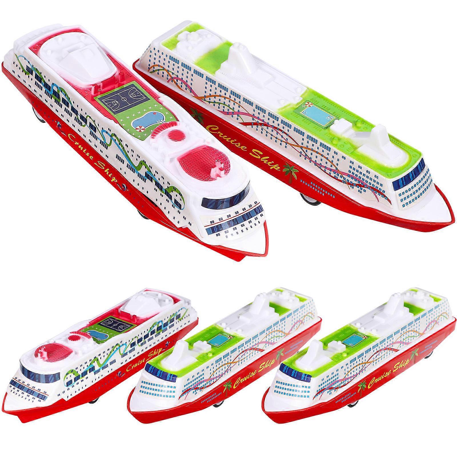 Cruise Ship Toy Pull-Back Ship Model for Kids Use 5Pcs ABS Material