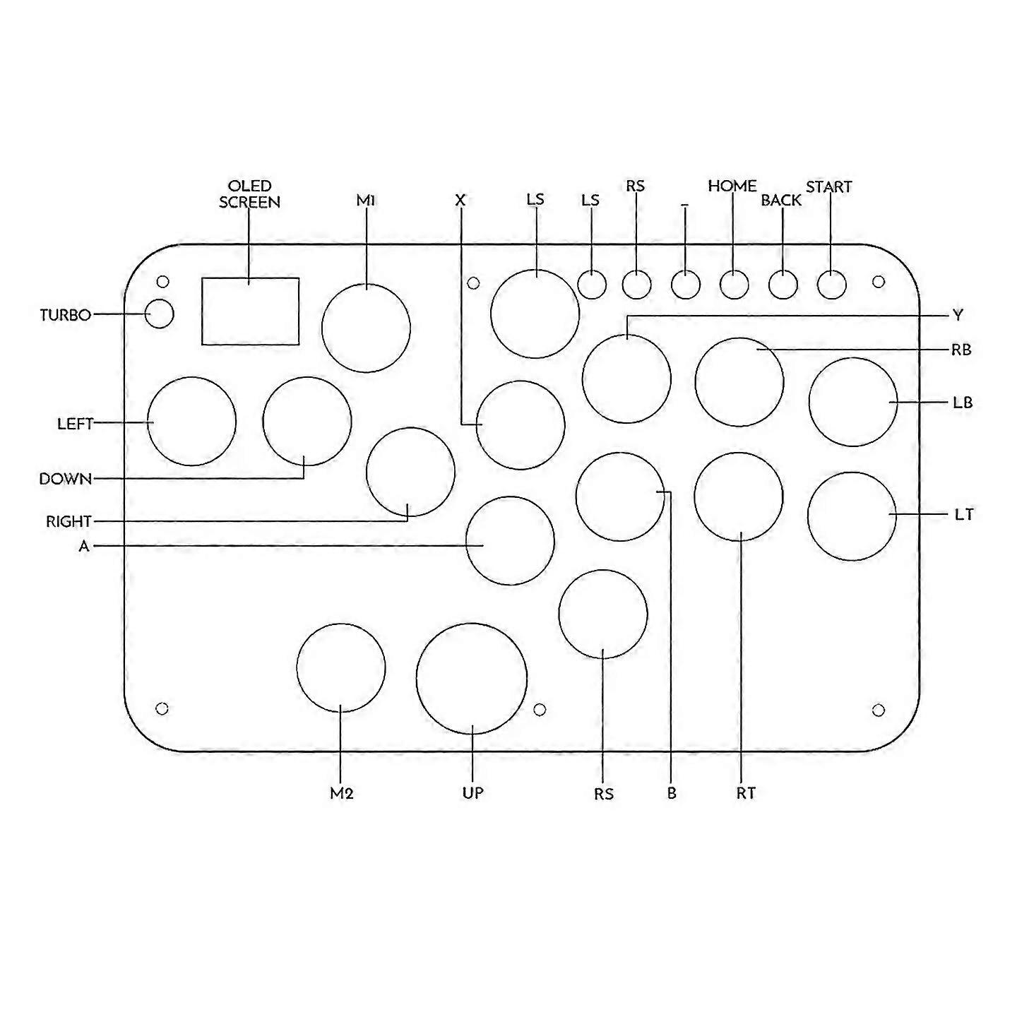 For Arcade Stick 16key Controller With Rgb Turbo