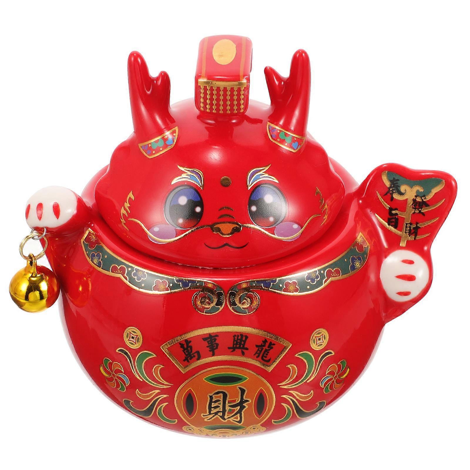 Dragon Shape Tea Jar Ceramic Jar with Lid 3Pcs for Storage Container