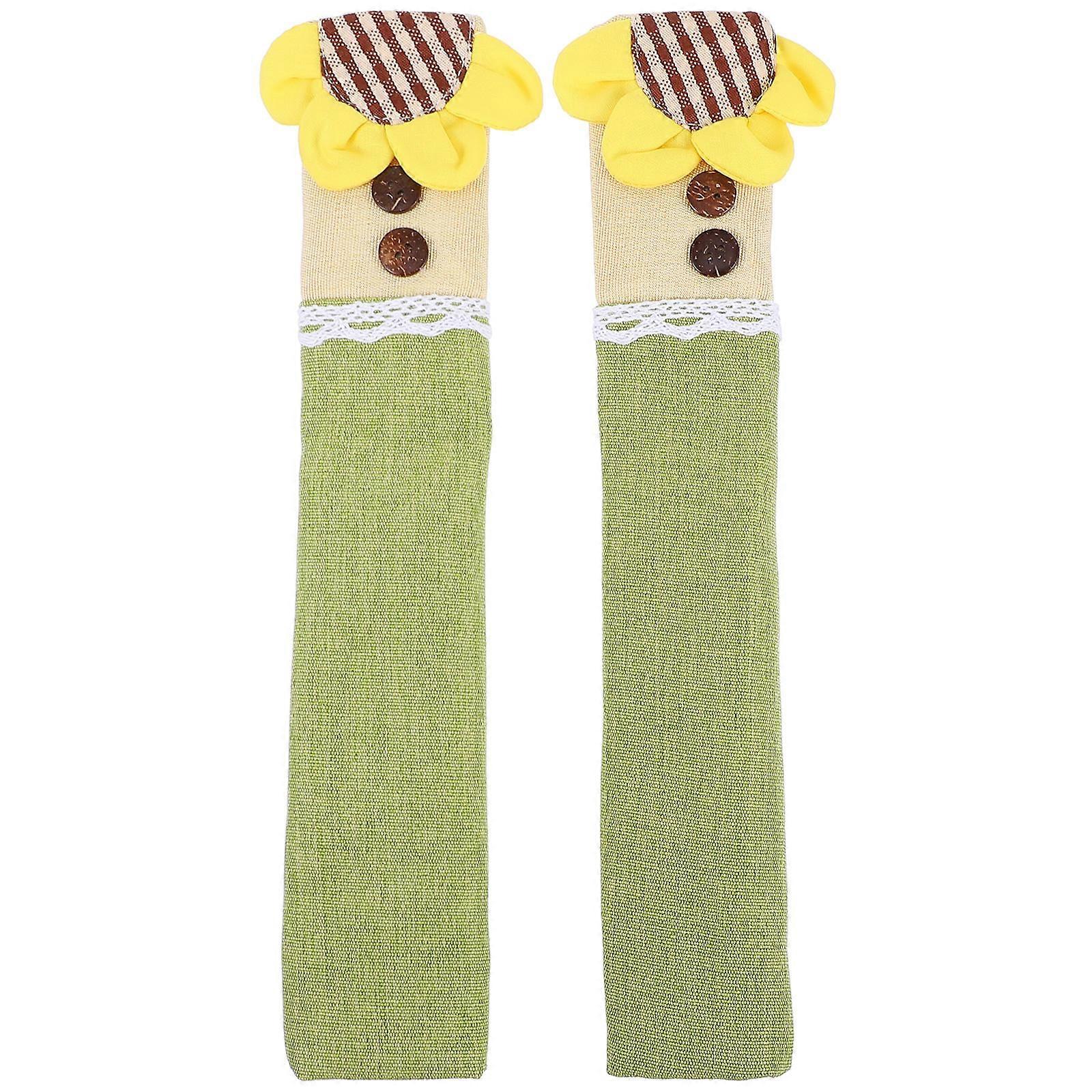 Door Handle Cover Green Cloth Fridge Handle Protector for 2Pcs Usage