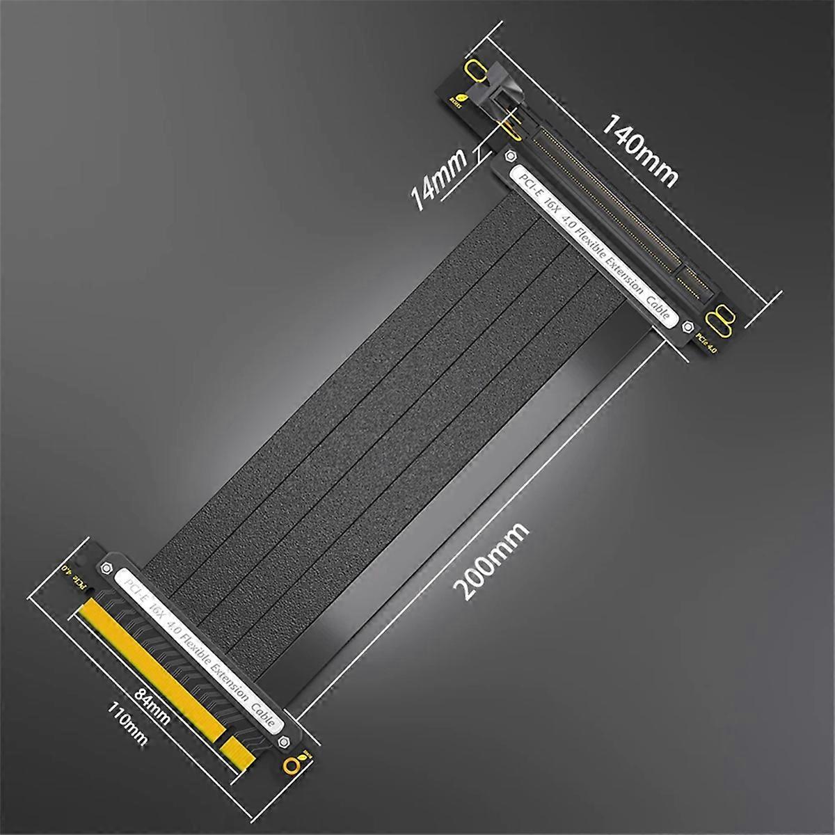 PCIE 4.0 Extension Cable, 16x Shielded High Speed 180 Degree