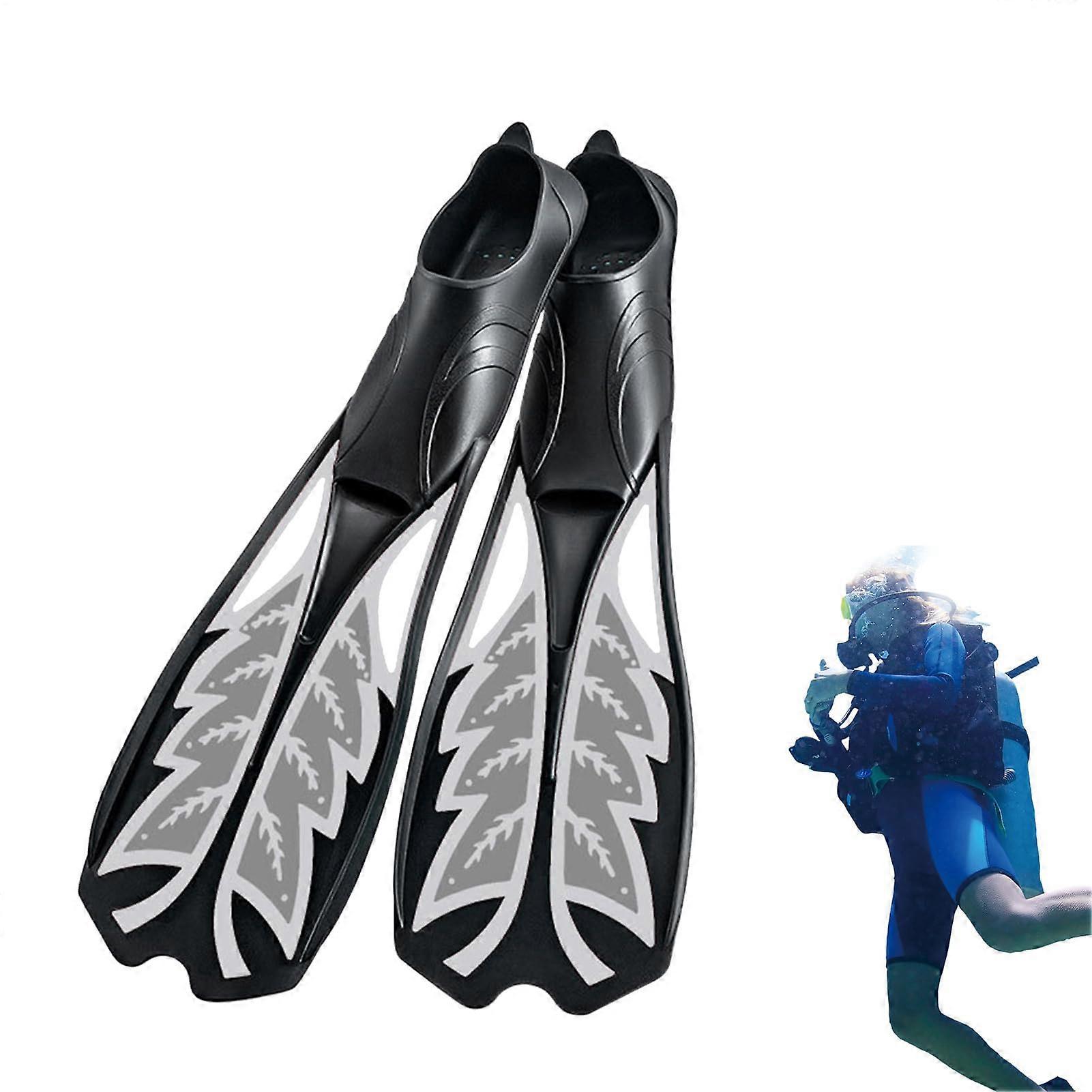 Diving Fins Set With Flexible Snorkel, Leakproof Swimming, Good Bounce, Long NonSlip