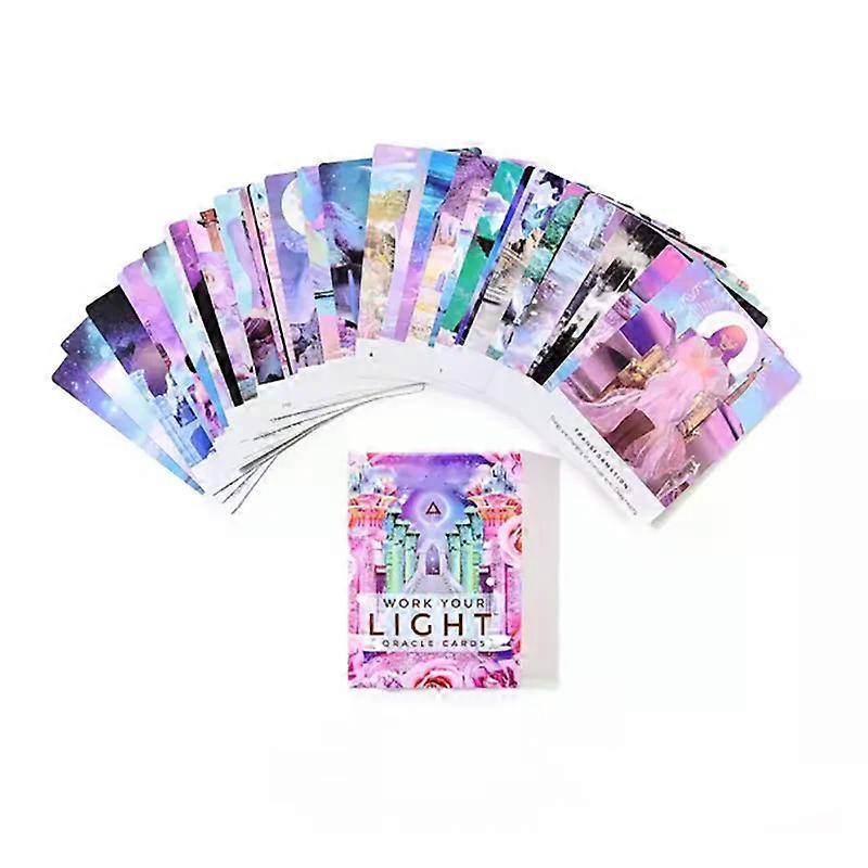 44pcs Work Your Light Oracle Cards Tarot Party Puzzle Board Game Mysterious Divination Tarot Card