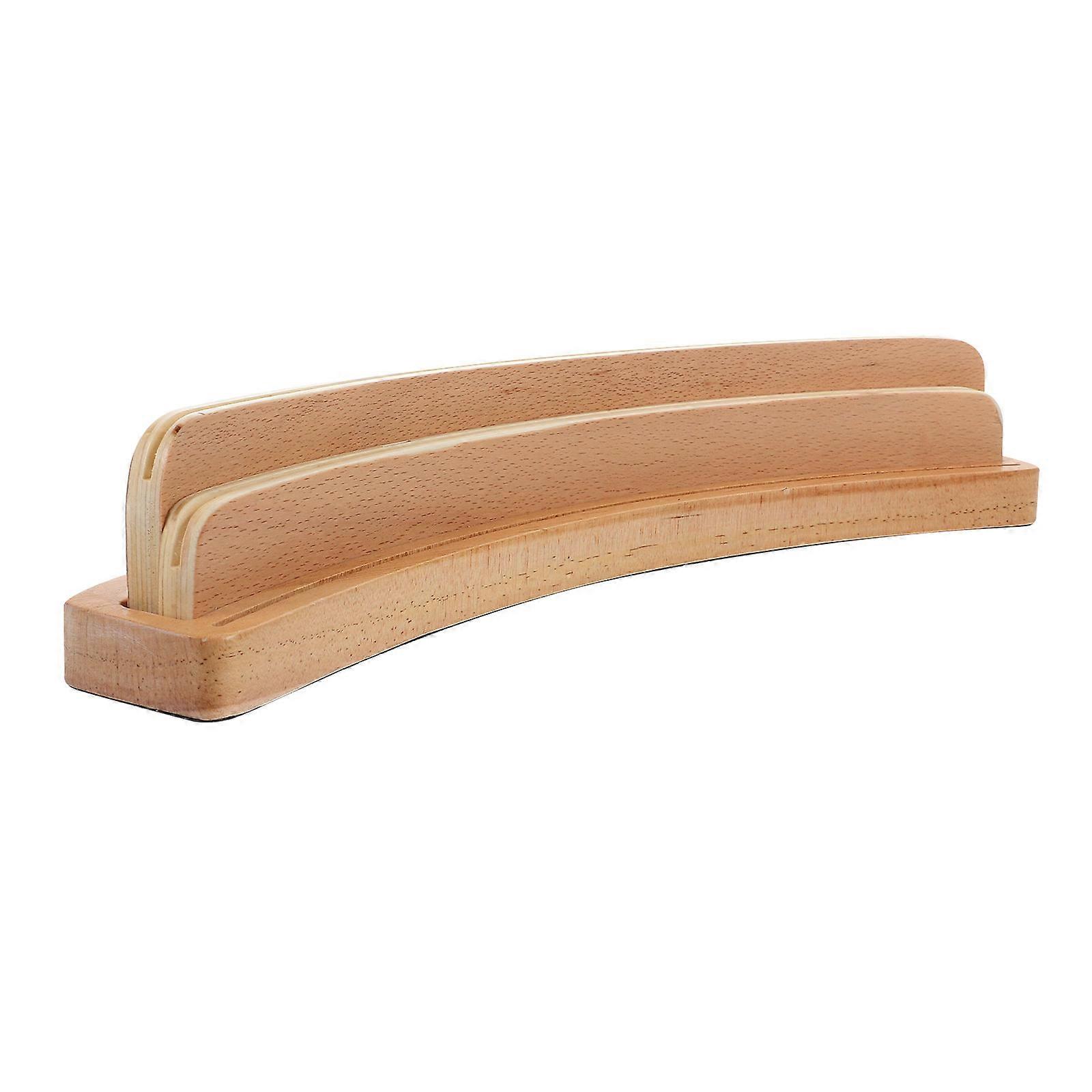 Wood Card Holder for Table Games 5Pcs Curved Playing Card Organizer Stand