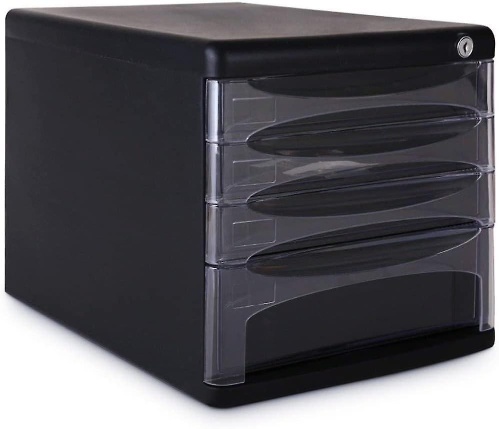 Desk File Cabinet Organizer With Lock 4 Layer Plastic Storage Drawers For Desk Organization Lockable