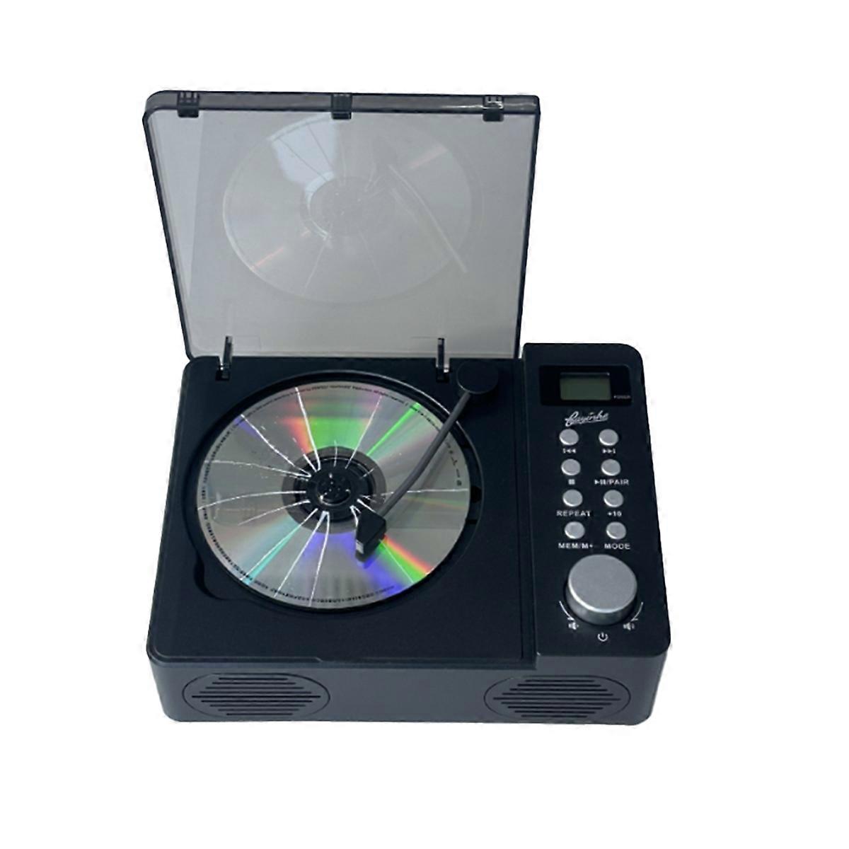 CD Player Retro Dual Speakers Bluetooth 5.3 Speakers Fever-Grade Integrated CD Player Audio USB TF C