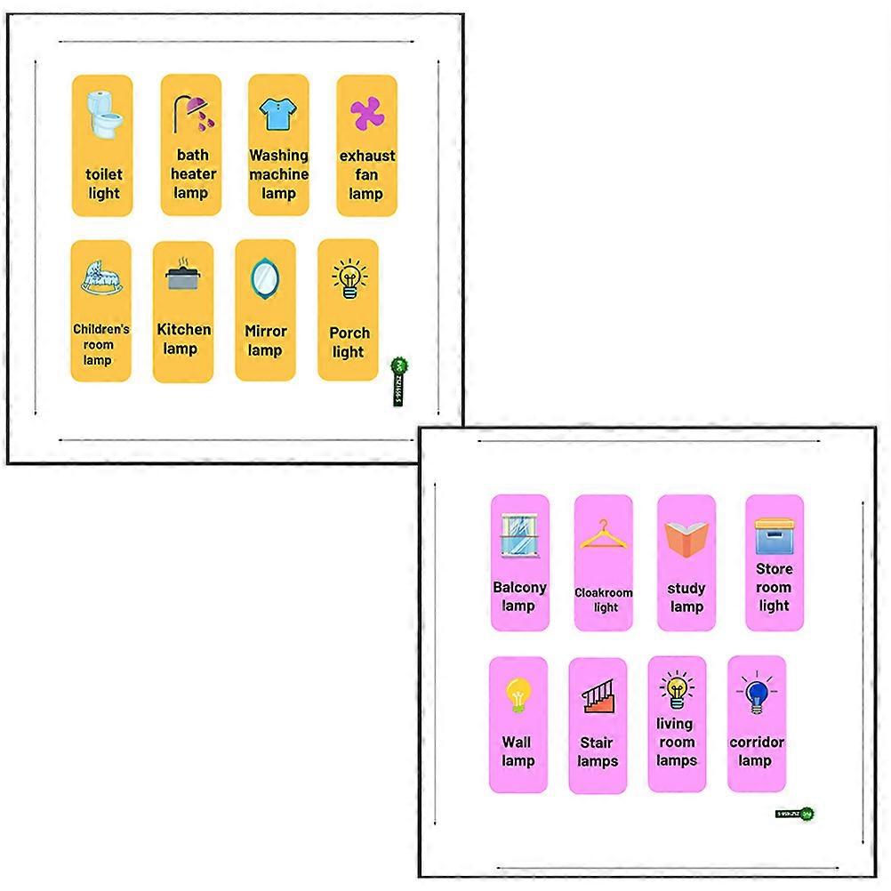 Luminous Light Decal 4Set Identify Switch Indoor Night Use Assorted Color Simple Design