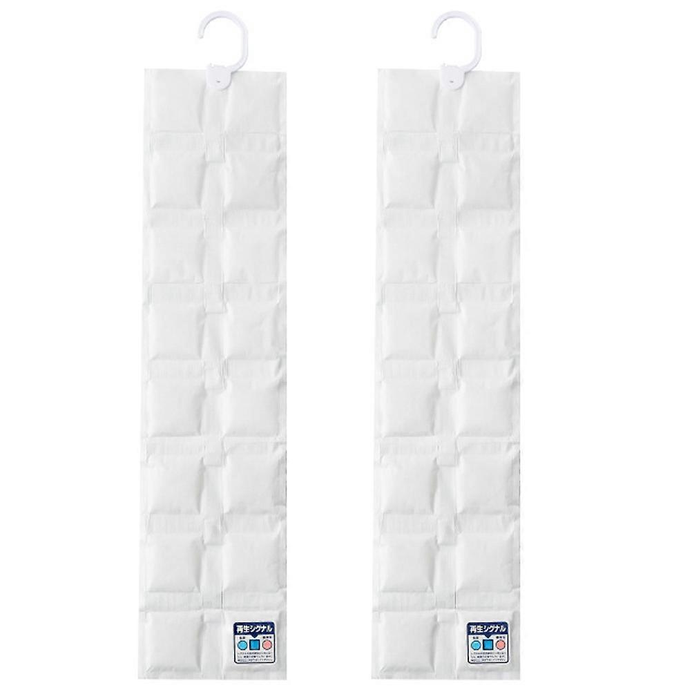 Wardrobe Hanging Bags Moisture Absorber for Dehumidifier Use 2Pcs Pack