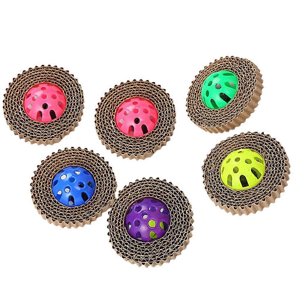 Puppy Ball Cat Claw Board Toy for Pet Use 12Pcs Corrugated Paper