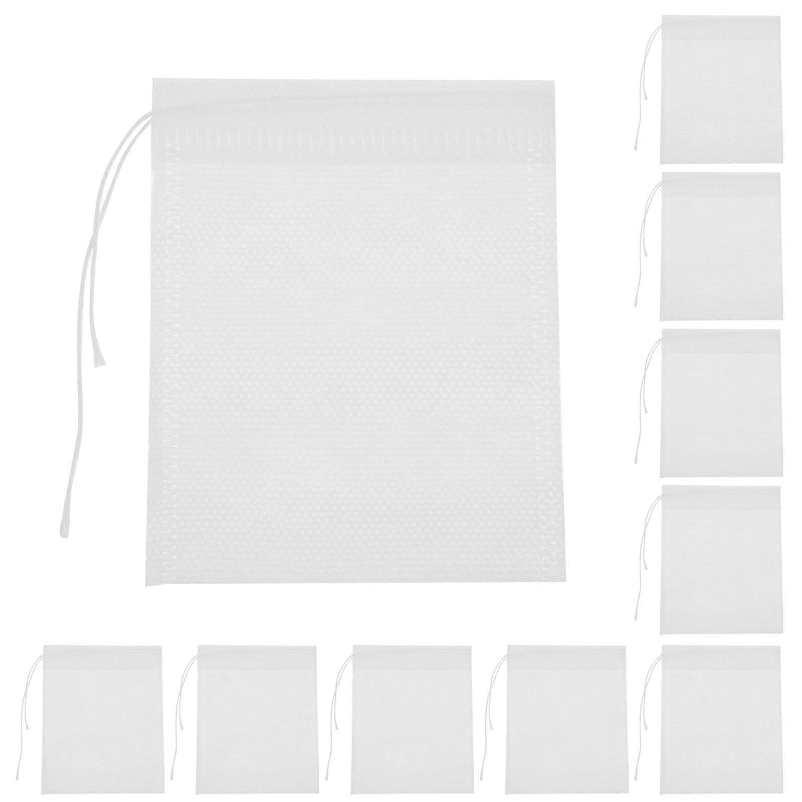 300 Pcs Drawstring Soup Bags For Cooking Impurity Removal Perfect For Herbs Nuts Storage Rectangular White