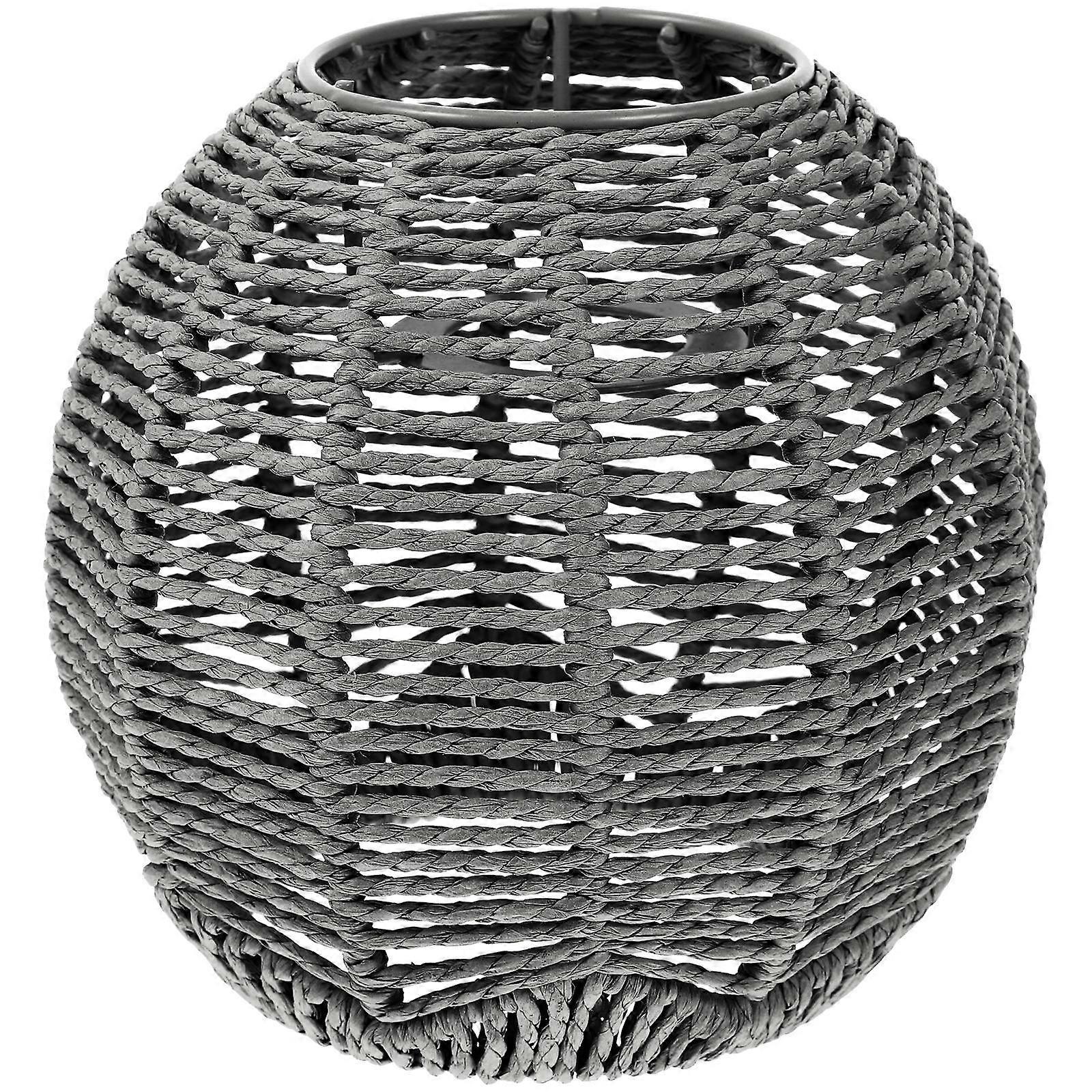 Round Hemp Rope Woven Lampshade Replacement For Chandelier And Pendant Lights In Grey Color 5.89X5.89X3.54in For Light Fixture Protection 5Pcs