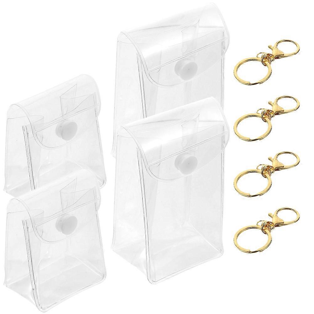 PVC Keychain Hanging Display Case For Small Models Protecting Collectibles 8 Pcs