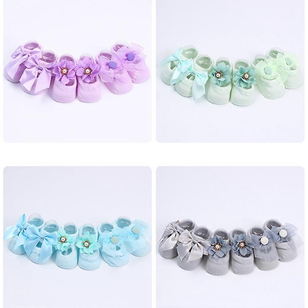 Baby Socks 3Pairs Grey for Use with Non-Slip Safety and Comfort