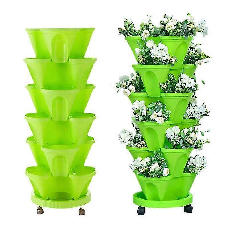 2025 Strawberry Vertical Planter Tower Garden 6 Tiered Stackable Herb Planter