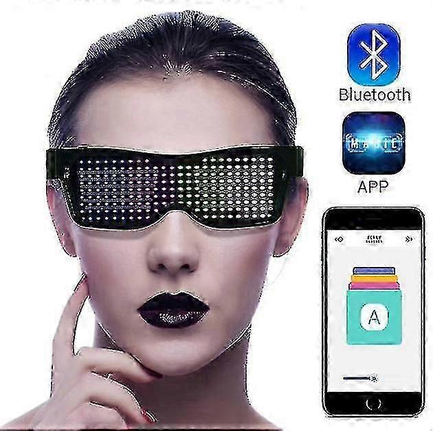 Led Luminous Glasses Bluetooth Mobile Phone Control Can Replace A Variety Of Patterns Bar Magic Glasses