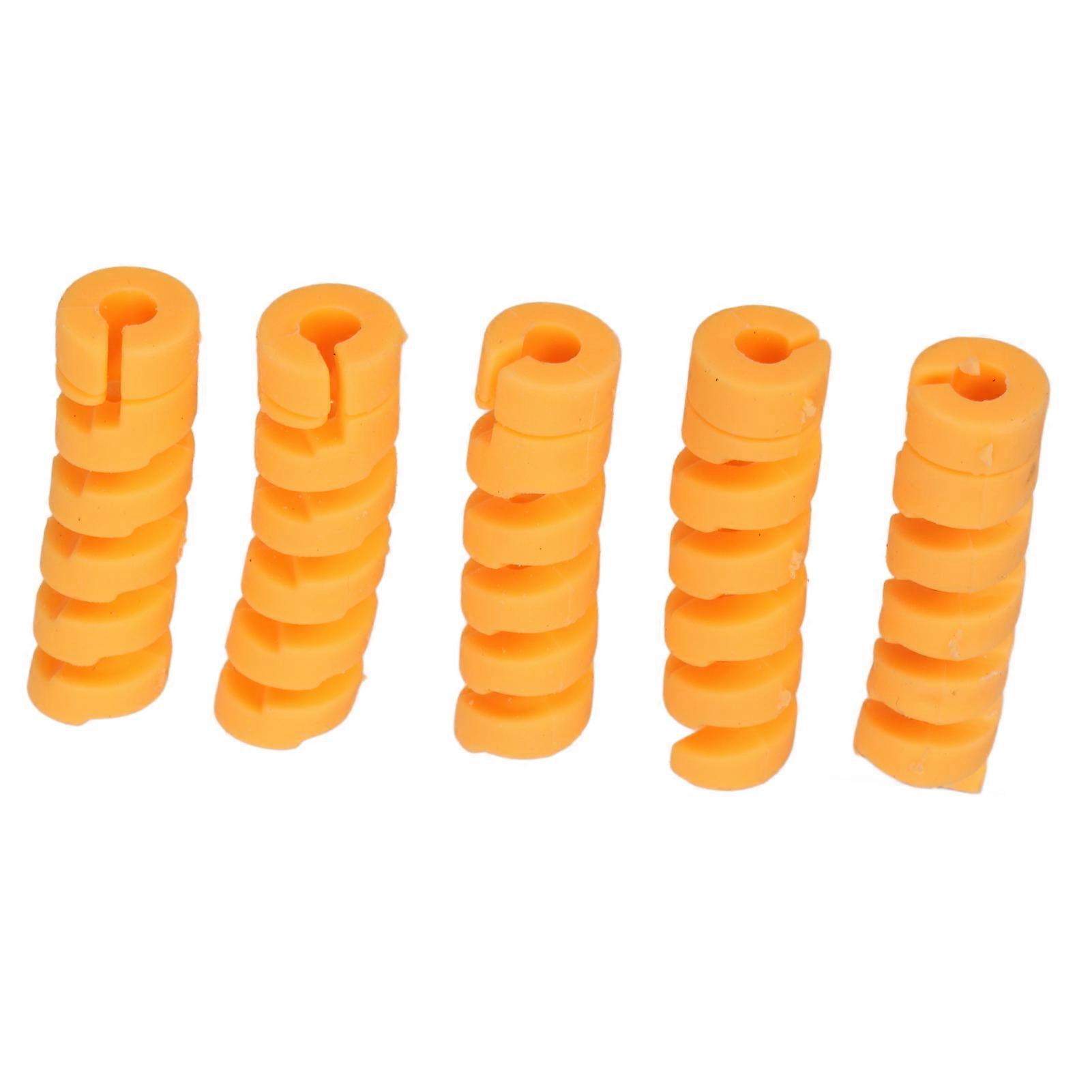 CANSUCC 5Pcs Yellow Bicycle Cable Sleeve 35mm x 9mm TPR Protector