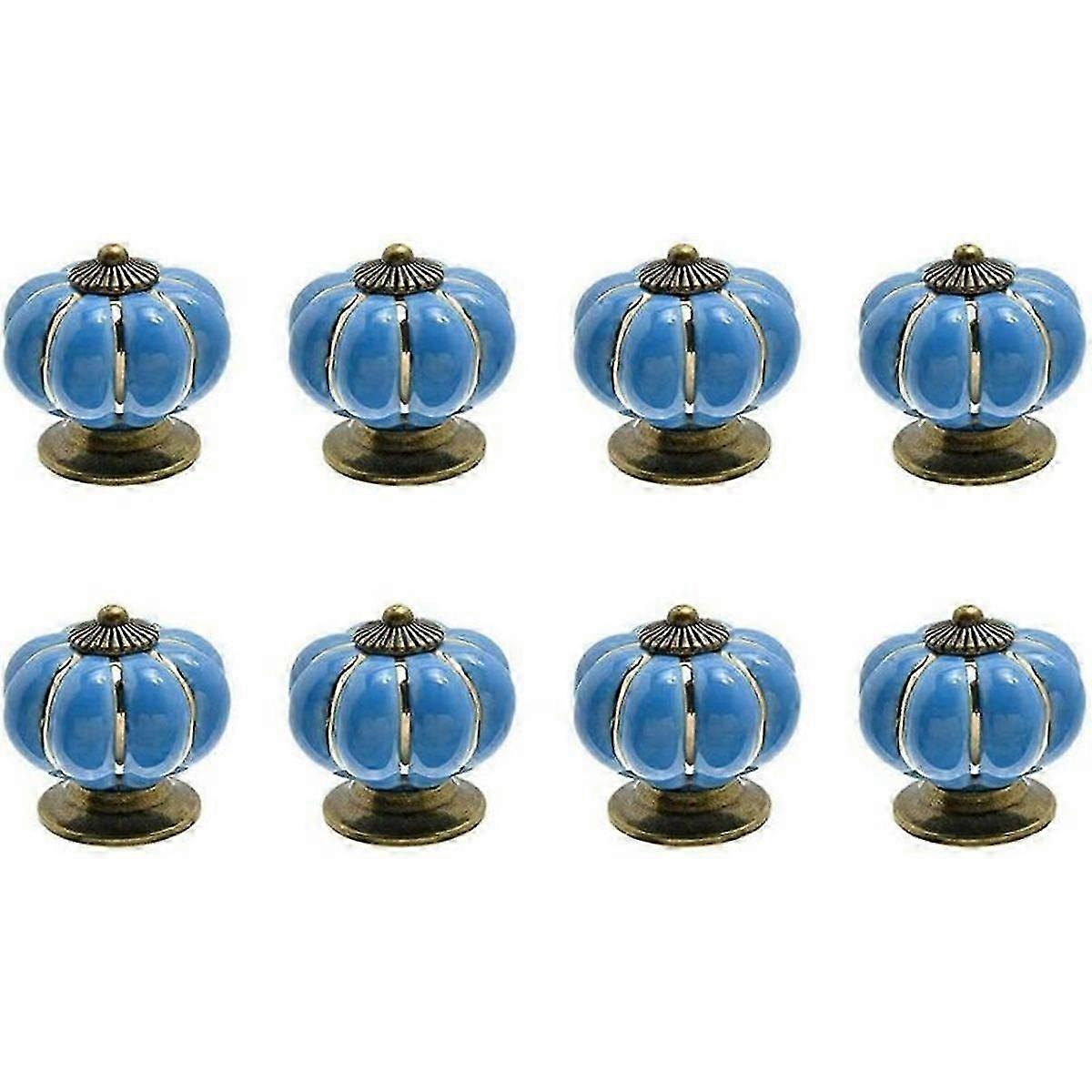 Ceramic Drawer Knobs, Pumpkin Shape Knob for Kitchen Drawers