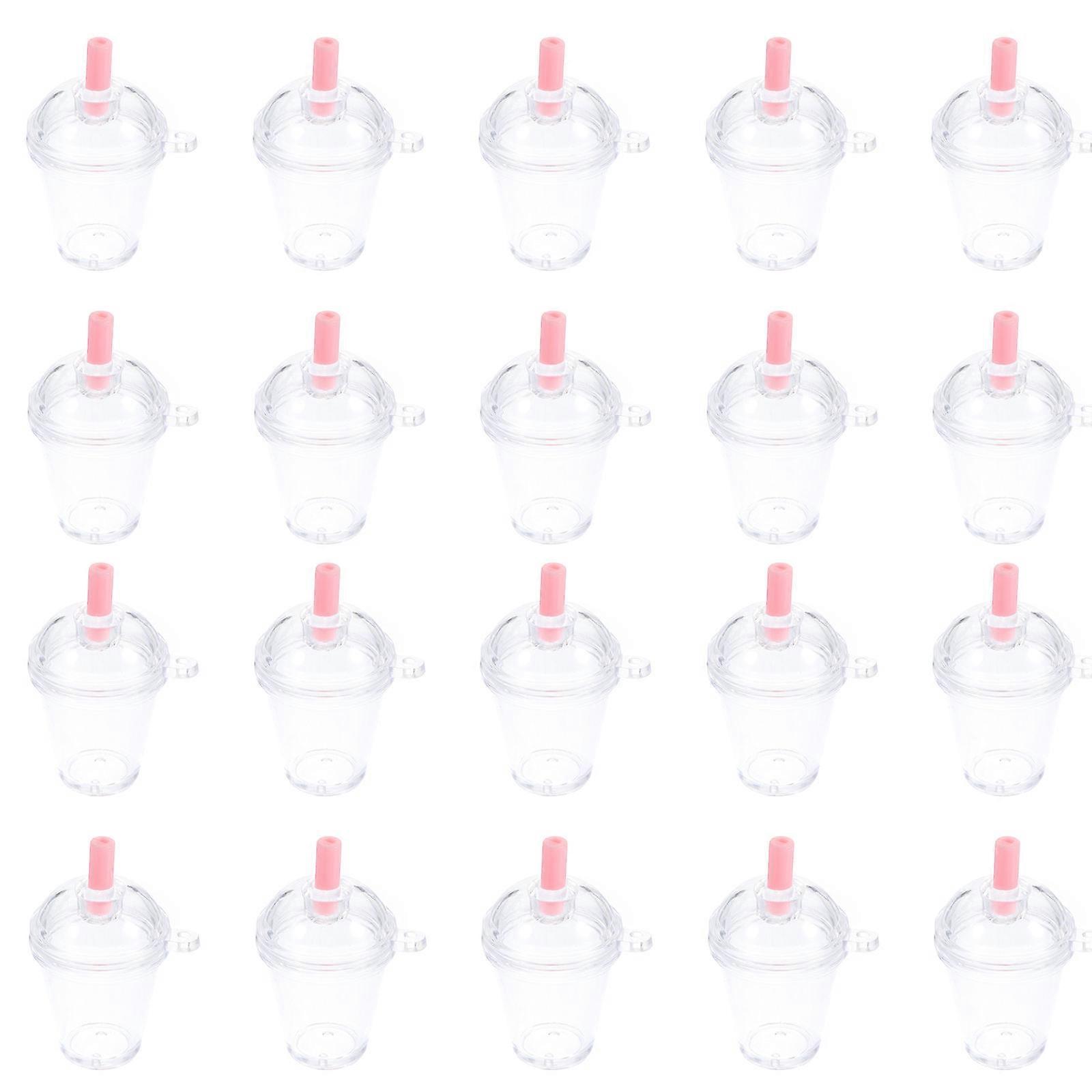 Diy Mini Cups Simulation Cup Mini House Decor Keychain Making Educational Use 20 Sets Round Plastic