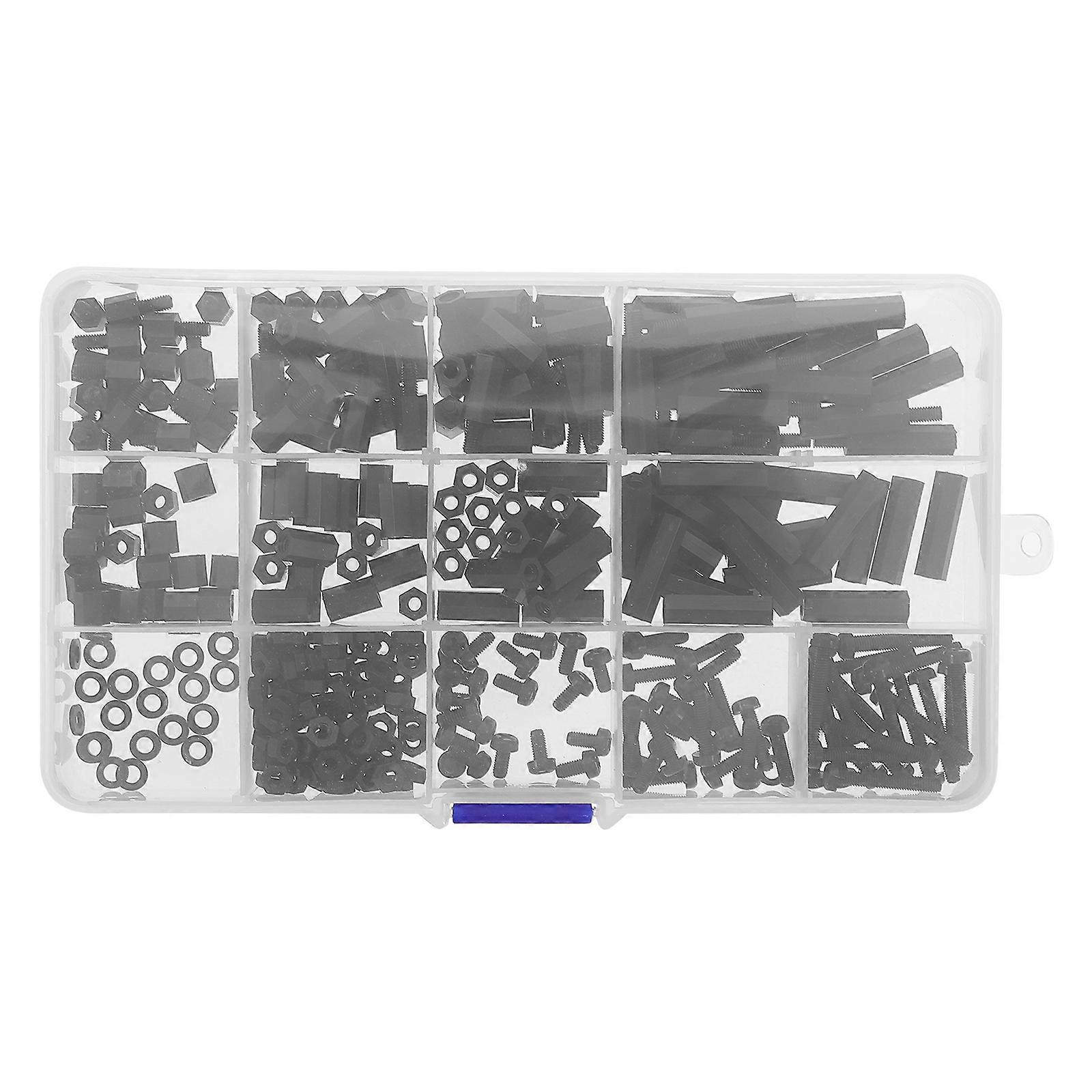 Standoff Nylon Hex Spacers Screw Nut Washers Threaded Pillar Assortment 3Sets