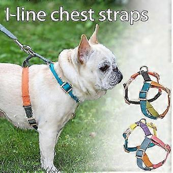 2025 HJyang Dog Harness Adjustable Tear-Resistant Dog Harness Vest Splicing Color Cotton Small Medium Dog Harnesses Chest Strap Pet Suppl PSH