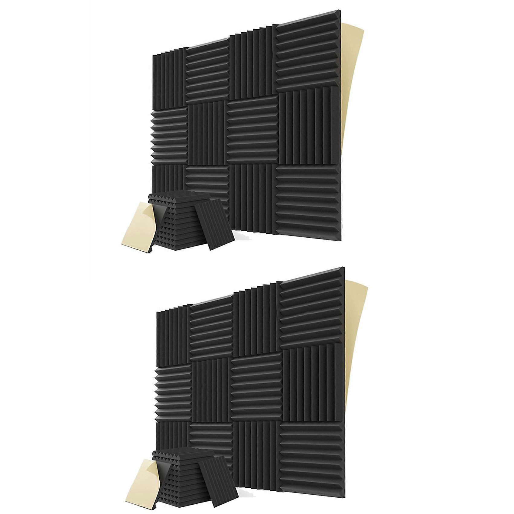 12Pack Sound Proof Foam Panels with Self Adhesive, Black