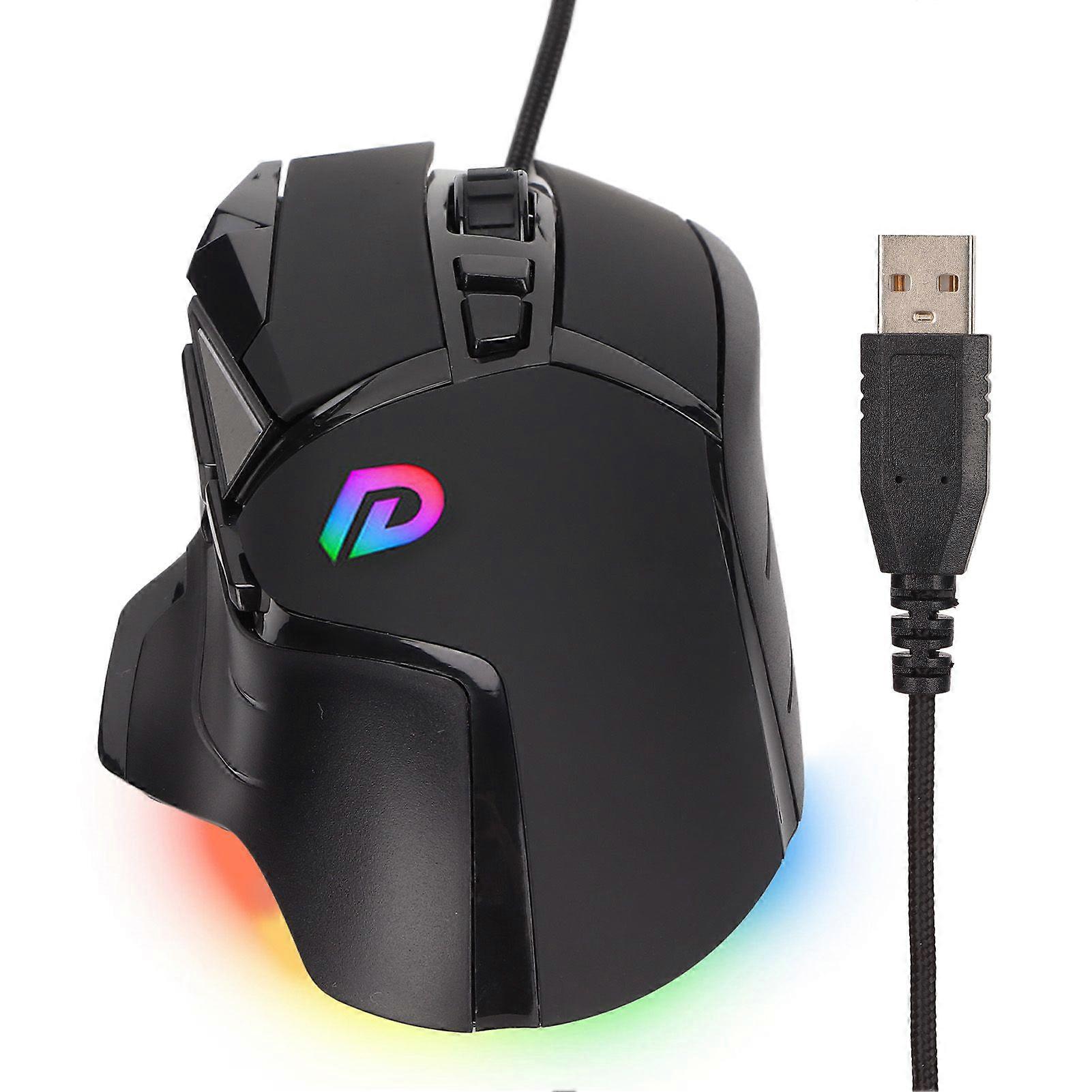 Gaming Mouse Ergonomic Design Adjustable DPI Optical Engine RGB Backlit Plug and Play Wired Mouse