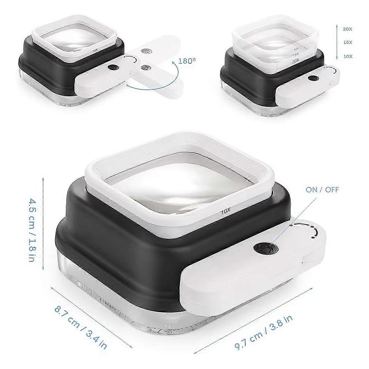 Magnifying Glass with Light Scale 10//15/20x