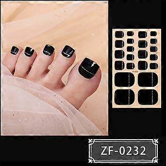 Reine Farblinie Zwiebelpulver Nagellackfolie Zehennagelaufkleber beliebte einfache Stil Zehennagelkunstaufkleber Vollaufkleber ZF-0232 bloßes Stück + Nagelfeile