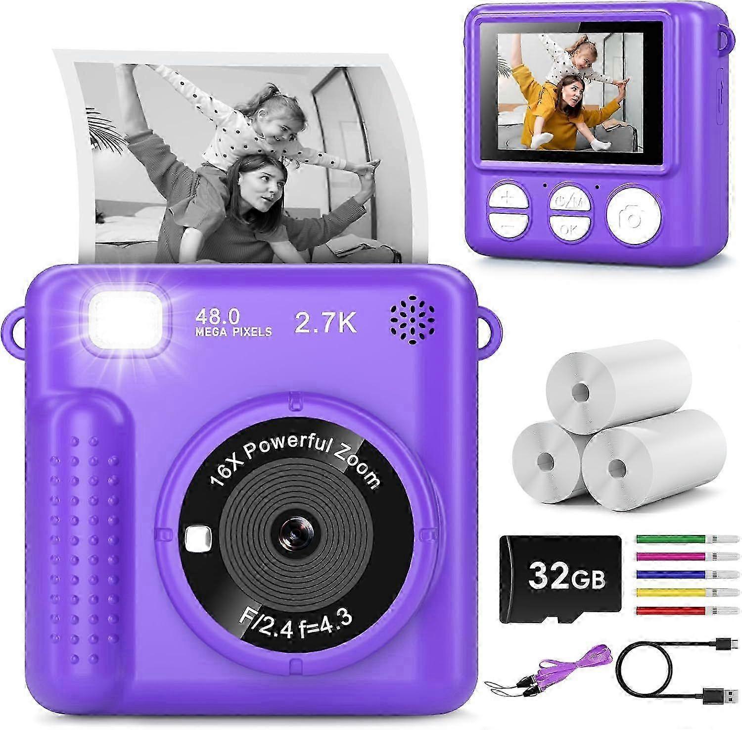 2025 Newest Children's Camera Instant Print, Suitable For Christmas Birthday