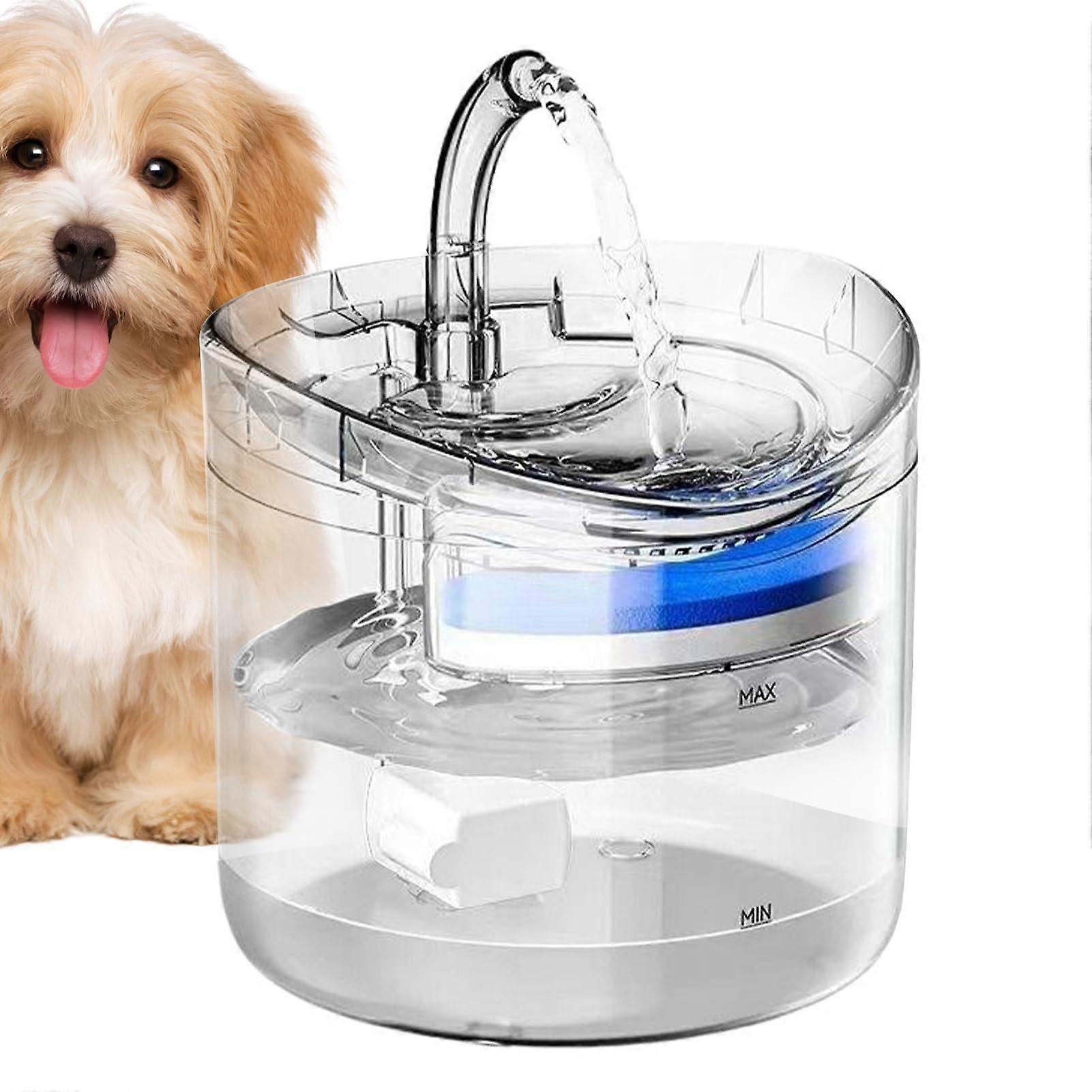 Pet Water Fountain Silent Dispenser 2 Litre Transparent Induction Model B For Cat And Puppy