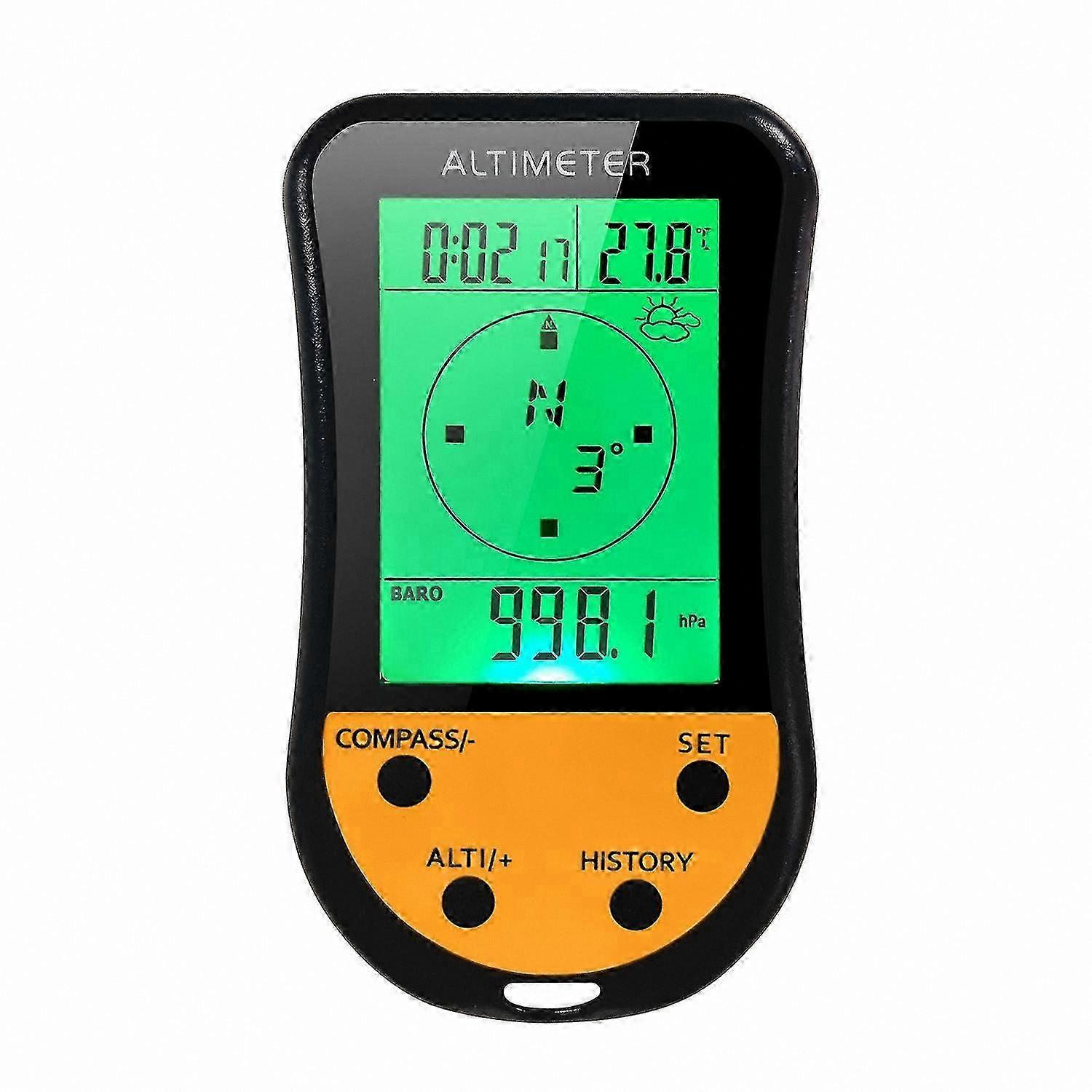 8-in-1 Multifunction LCD Digital Altimeter with Backlight, Barometer, and Compass